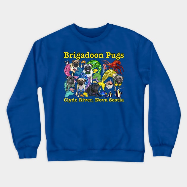 Brigadoon MerPugs! Crewneck Sweatshirt by FivePugs